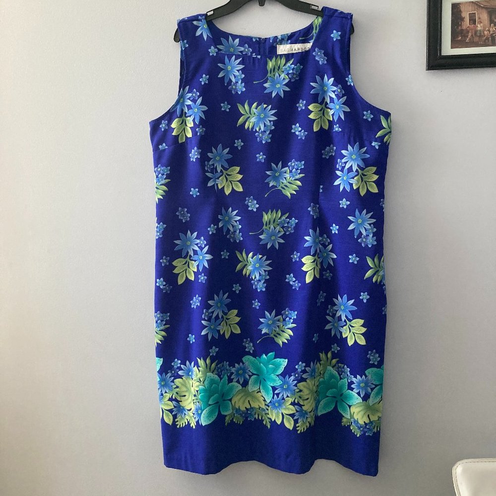 Sleeveless Royal Blue Floral Dress